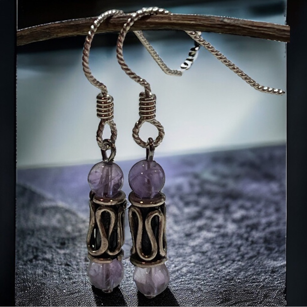 Handmade Amethyst Gemstone Earrings